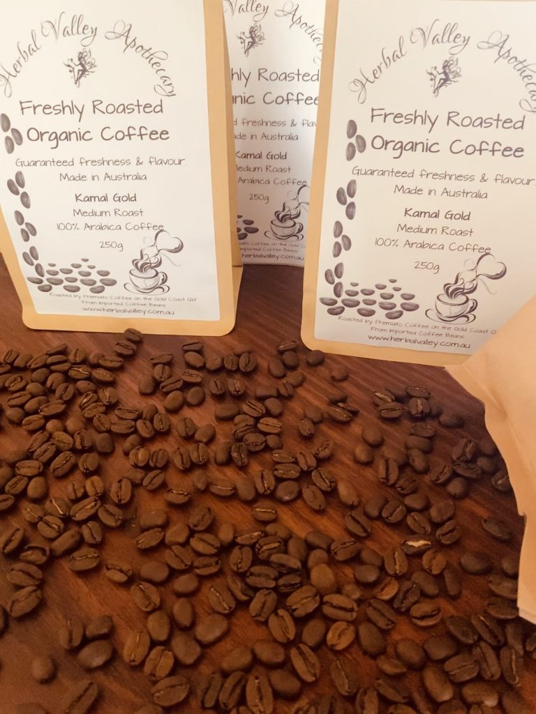 a. Coffee Beans Organic Kamal Gold 250g Herbal Valley Apothecary